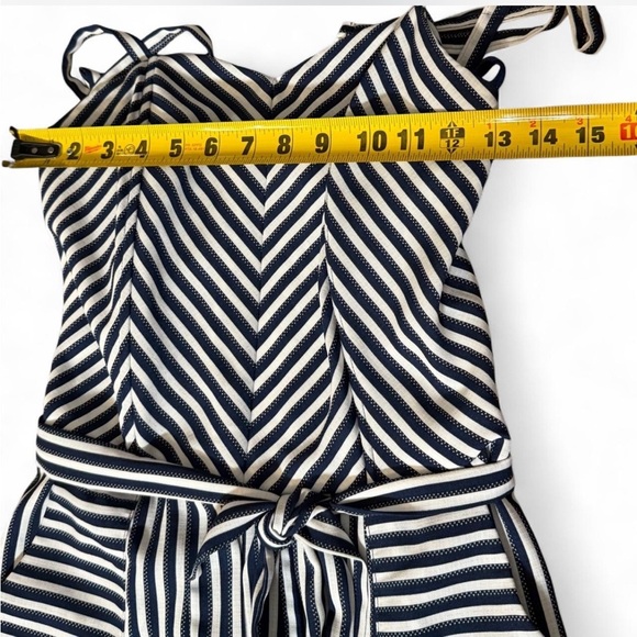 Monteau Navy Striped Jumpsuit Size Medium - Picture 6 of 6